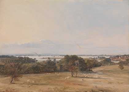 汉布尔附近的南安普敦水域`Southampton Water, near Hamble by Frederick Richard Lee