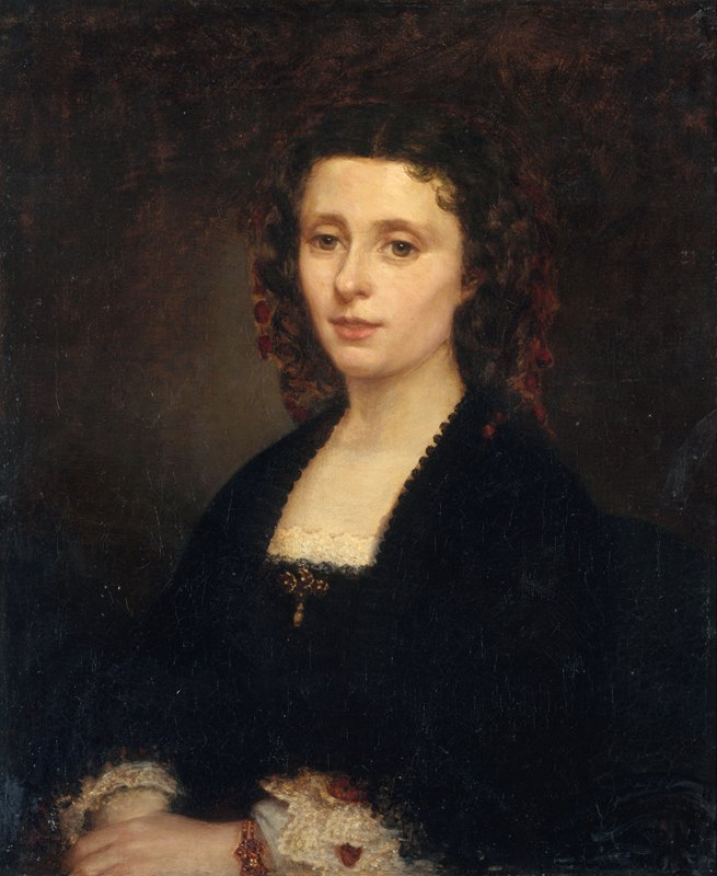 肖像雅典娜·米亚雷特（1826-1899），米歇尔的妻子`Portrait dAthénaïs Mialaret (1826~1899), épouse Michelet (1855) by Amandine Parrot