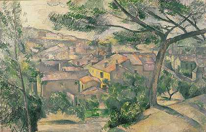 L的晨景晒太阳`Morning View of LEstaque Against the Sunlight by Paul Cézanne