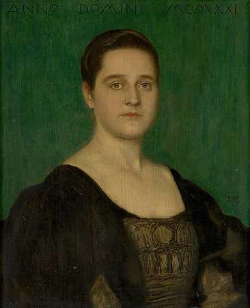 埃尔娜·博恩万德`Erna Bohnewand (1921) by Franz von Stuck