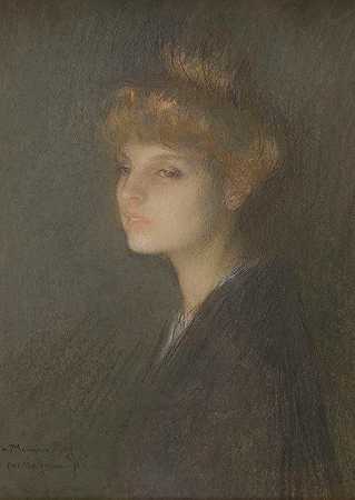 女性肖像`Portrait de femme (1895 ~ 1905) by Pascal-Adolphe-Jean Dagnan-Bouveret