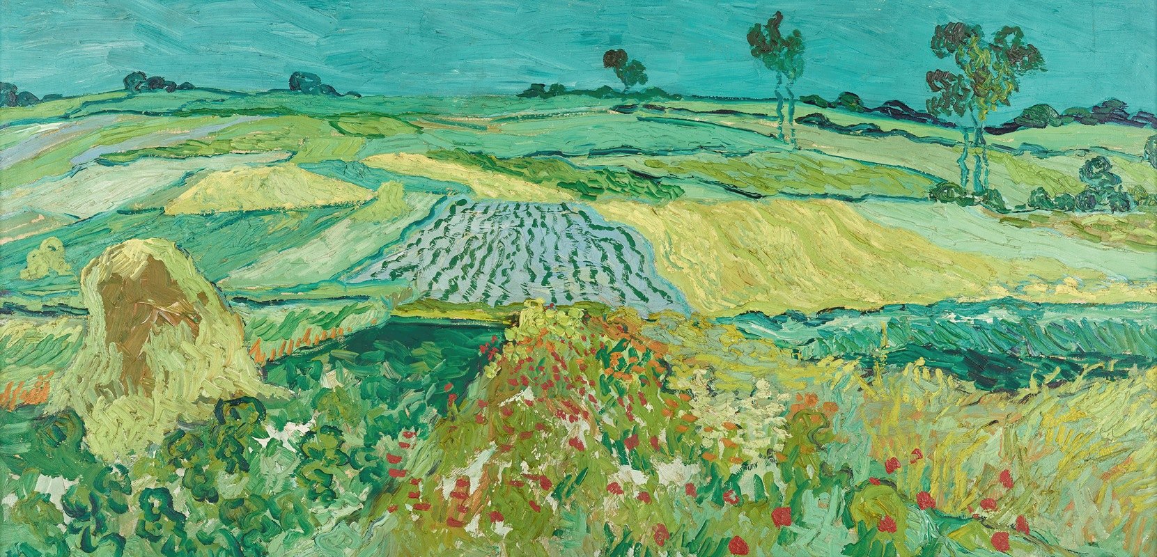 奥弗斯平原`Die Ebene Von Auvers (1890) by Vincent van Gogh