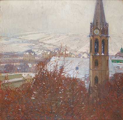海利根施奈特`Heiligenstadt im Schnee (1904~1905) by Carl Moll