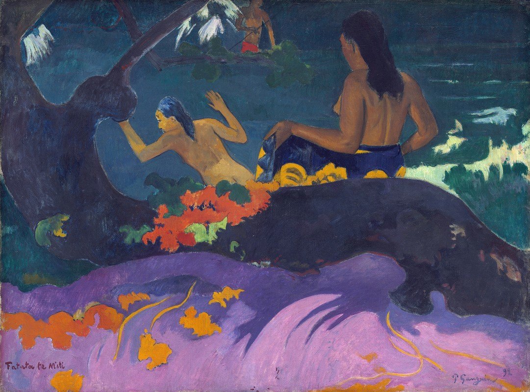 法塔塔·米蒂（海边）`Fatata te Miti (By the Sea) (1892) by Paul Gauguin