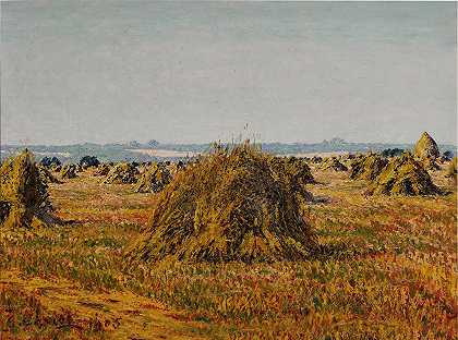 佩里尼麦穗`Gerbes de blé Périgny (1905) by Gustave Cariot