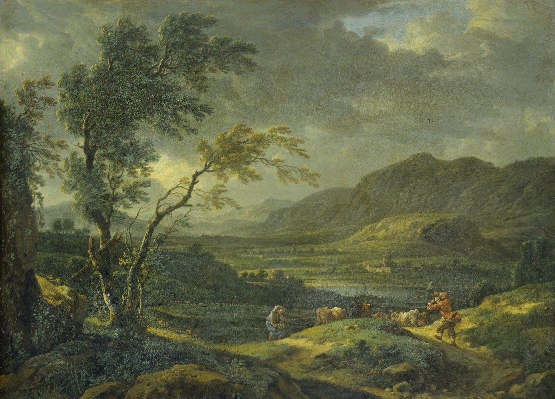 雷雨过后的风景`Landscape after a Thunderstorm (ca. 1660 – 1670) by Johann Franz Ermels