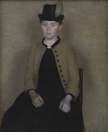 艾达·伊尔斯特德，后来的艺术家妻子`Ida Ilsted, later the Artists Wife (1890) by Vilhelm Hammershøi