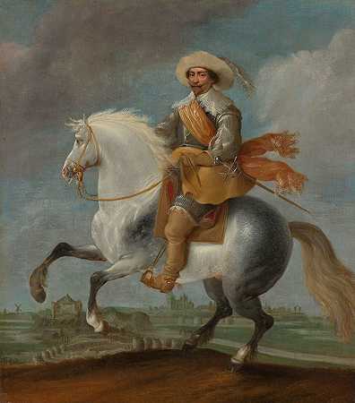 弗雷德里克·亨德里克王子骑马在防御工事外s-Hertogenbosch，1629年`Prince Frederik Hendrik on Horseback outside the Fortifications of s ~Hertogenbosch, 1629 (c. 1632 ~ c. 1635) by Pauwels van Hillegaert