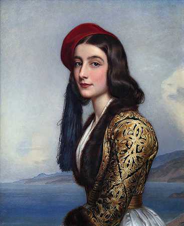 卡特琳娜·罗莎·博萨里斯`Katerina Rosa Botsaris (1841) by Joseph Karl Stieler
