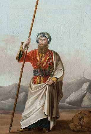 绰号为“埃米尔”的瓦切乌斯基的肖像`Portrait of Wacław Rzewuski, nicknamed “emir” (1825) by Kazimierz Żwan