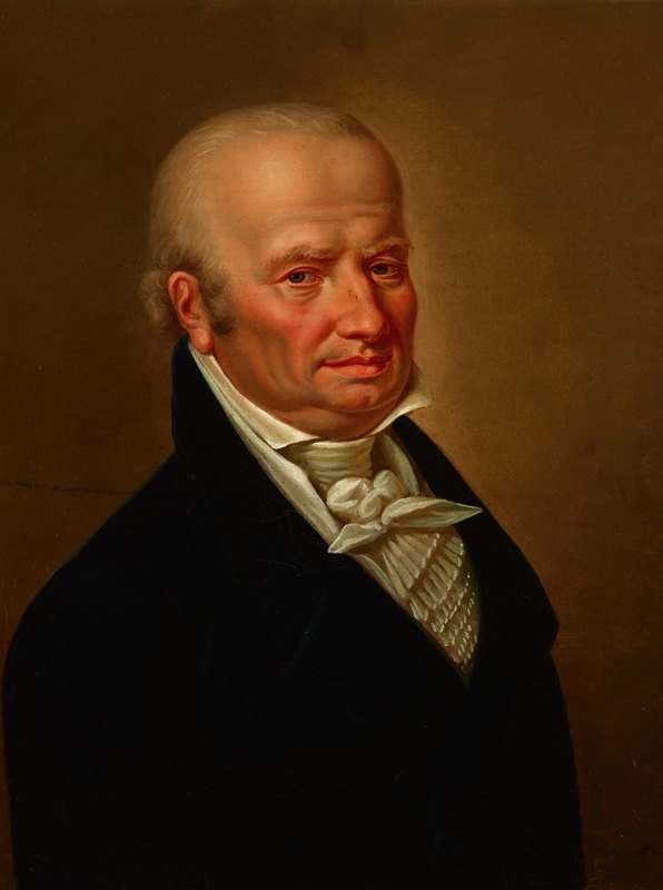 老约翰·豪斯纳肖像。`Portrait of Johann Hausner Sr. (1824) by Karol Schweikart