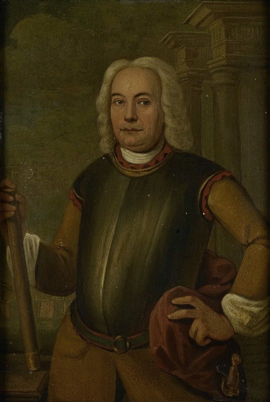 荷兰东印度公司总裁约翰内斯·特登的肖像`Portrait of Johannes Thedens, Governor~General of the Dutch East India Company (1742) by Jacobus Oliphant