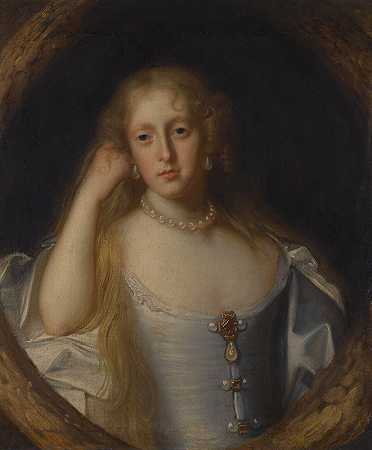 一位女士的肖像`Portrait of a Lady by John Michael Wright