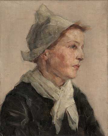 女人的头`Head of a Woman (late 1800s or early 1900s) by Frederick Gottwald