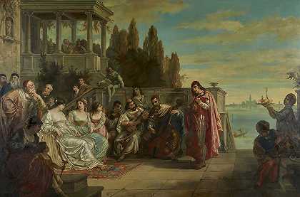 威尼斯艺术节`The Venetian Festival (1880) by Augusto Wolf