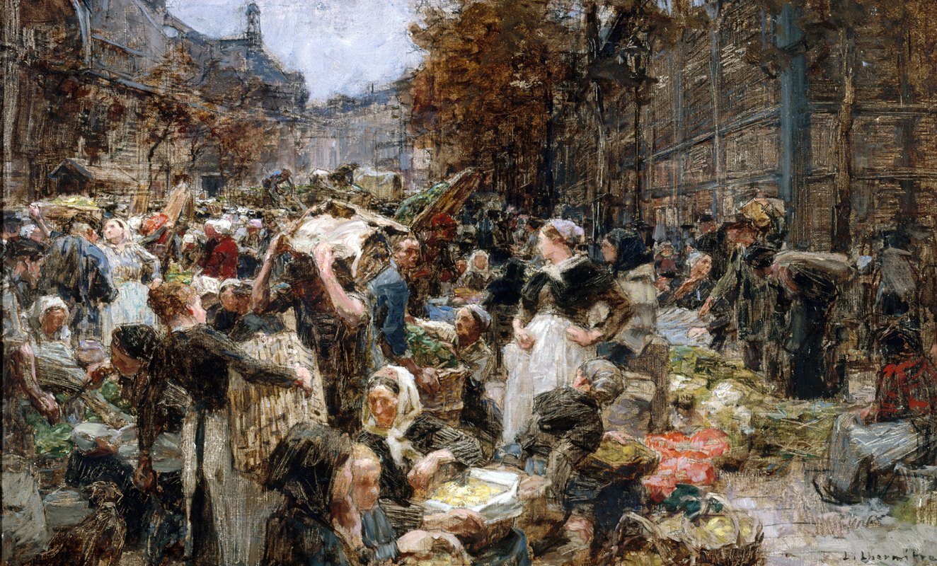大厅供应`Lapprovisionnement des Halles (1888) by Léon Augustin Lhermitte
