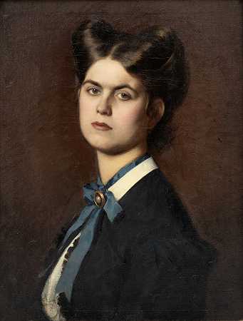 玛丽·穆勒，这位艺术家的妹妹`Marie Müller, die Schwester des Künstlers (1866) by Leopold Carl Müller