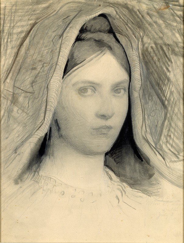 Mary B.Thayer的负责人`Head of Mary B. Thayer (1897) by Abbott Handerson Thayer