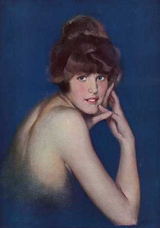 最新的晚礼服`The latest in evening gowns (1914) by Walter Dean Goldbeck