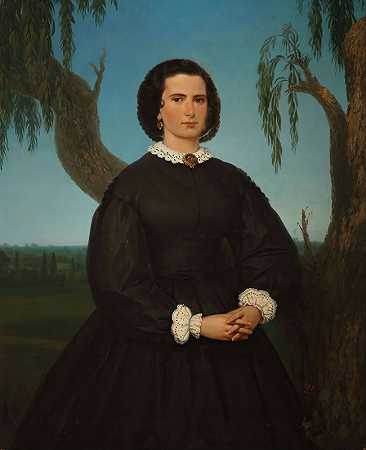 约瑟法·萨恩斯·瓦伦特女士肖像`Retrato de Doña Josefa Sáenz Valiente (1866) by Prilidiano Pueyrredòn