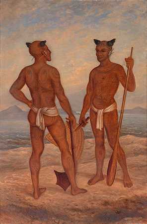 马奎森人`Marquesan Men (ca. 1893) by Antonio Zeno Shindler