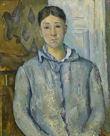 蓝色的塞尚夫人`Madame Cézanne in Blue by Paul Cézanne
