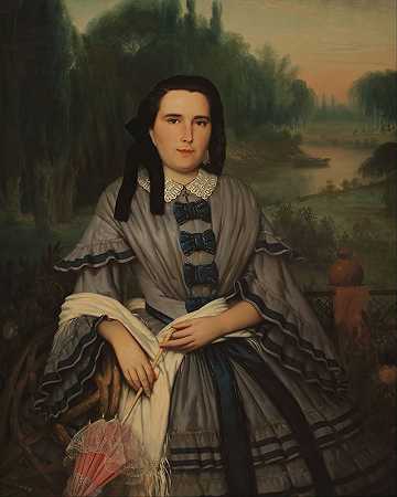 Elvira Lavalleja de Calzadilla女士肖像`Retrato de la Señora Elvira Lavalleja de Calzadilla (circa 1859) by Prilidiano Pueyrredòn