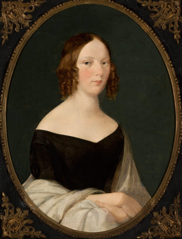 米库林斯卡夫人的肖像`Portrait of Mrs. Mikulińska (circa 1845) by Wojciech Korneli Stattler