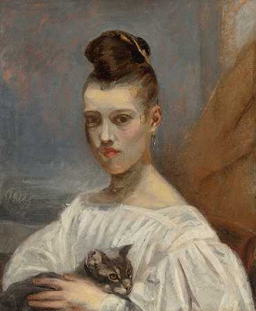 艺术家肖像她女儿克拉拉`Portrait Of The Artists Daughter, Clara by Antoine-Louis Barye