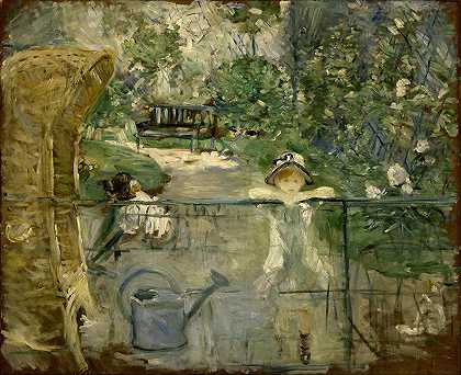 篮子椅`The Basket Chair (1882) by Berthe Morisot