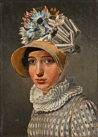 一位女士的肖像，可能是罗马模特玛德莱娜`Portrait Of A Lady, Probably The Roman Model Maddalena (After 1815)