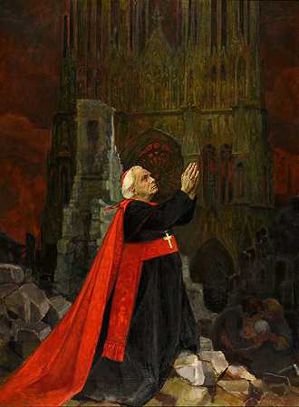 向卢松枢机主教致敬`Hommage au Cardinal Luçon (1920) by Émile Wéry