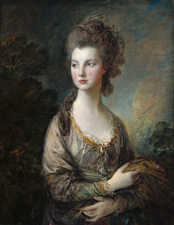 尊敬的。托马斯·格雷厄姆夫人`The Hon. Mrs. Thomas Graham (c. 1775~1777) by Thomas Gainsborough