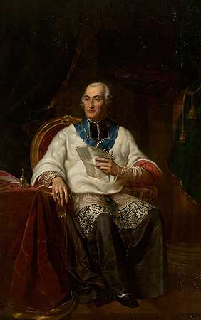卡米涅克主教亚当·克拉西恩斯基（1714-1800）的肖像`Portrait of Adam Krasiński (1714–1800), bishop of Kamieniec (circa 1823) by Antoni Brodowski