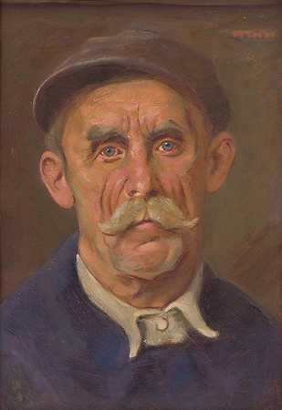 工人肖像`Portrait of a Worker (1925) by Milan Thomka Mitrovský