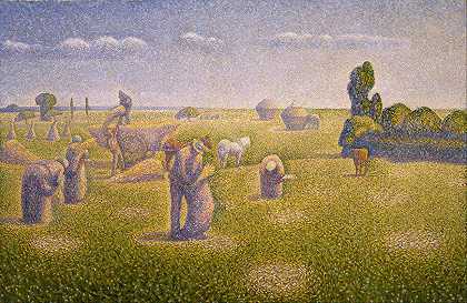 收割者`The Harvesters (1892) by Charles Angrand