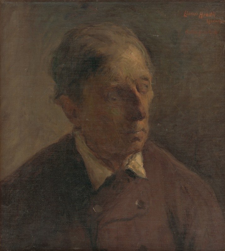 一个人的头部研究`Head Study of a Man (1899) by Elemír Halász-Hradil