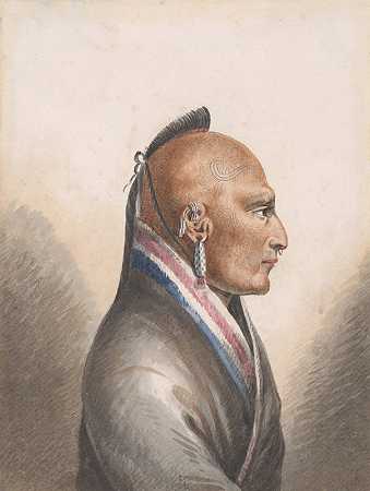 小乌萨奇的首领`The Chief of the Little Osages (1811–ca. 1813) by Pavel Petrovich Svinin