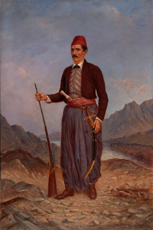 阿尔巴尼亚人`Albanian Man (ca. 1890~1899) by Antonio Zeno Shindler