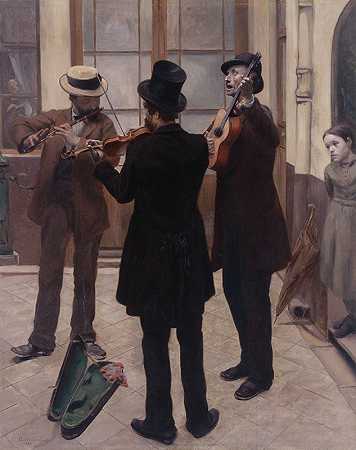 音乐家`Les musiciens (1883) by Paul-Albert Bartholomé