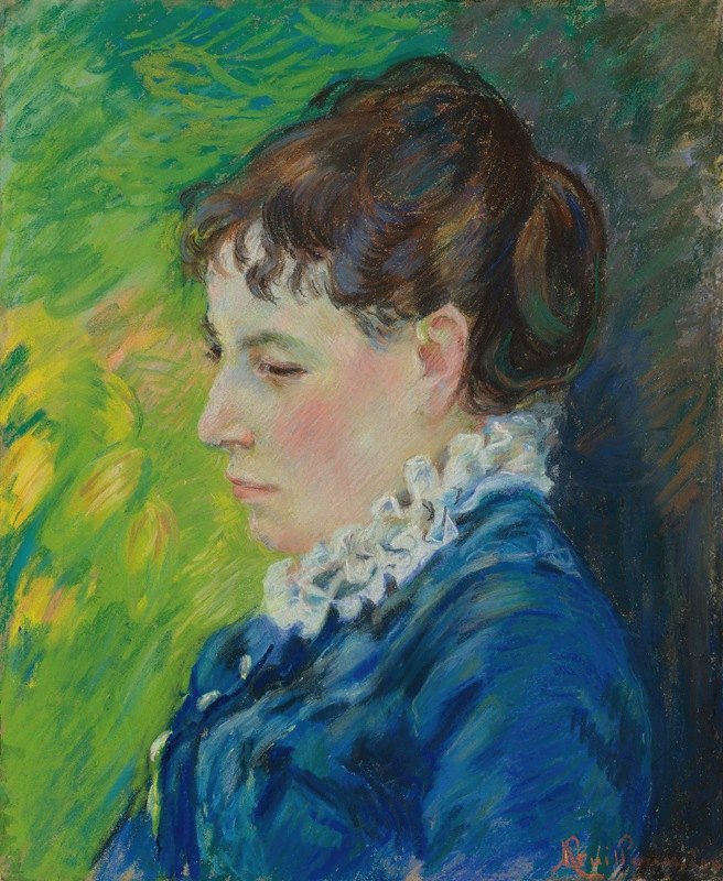 女士肖像艺术家`Portrait De La Femme De Lartiste (circa 1888) by Armand Guillaumin