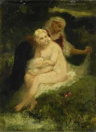 洗澡后`After the Bath (1860 ~ 1876) by Narcisse-Virgile Diaz de La Peña