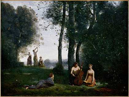 乡村音乐会`Le Concert champêtre (1857) by Jean-Baptiste-Camille Corot