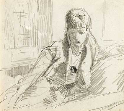少女`Young girl (1916) by Robert Henri