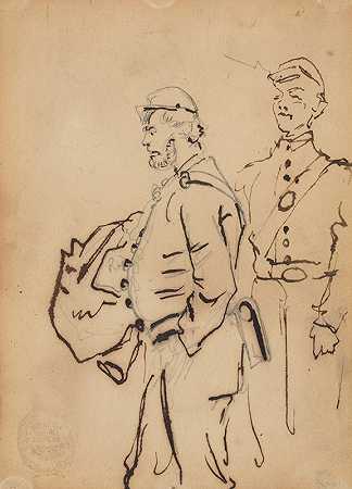 士兵素描`Sketches of Soldiers (1862) by Winslow Homer