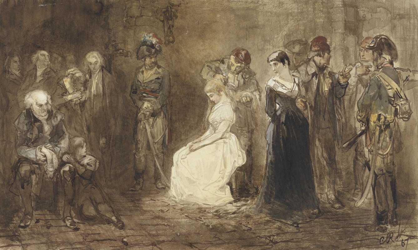 1794年5月10日，法国伊丽莎白公主入狱`Prinses Elisabeth van Frankrijk in de gevangenis, 10 mei 1794 (1867) by Charles Rochussen