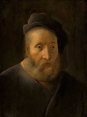 一位留着胡子、戴着帽子的半身男人的肖像`Portrait Of A Bearded Man, Half~Length, Wearing A Cap (, Circa 1630) by Leiden School