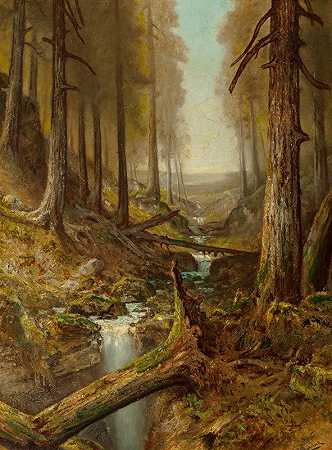 森林屋内`Forest Interior by Ralph Albert Blakelock