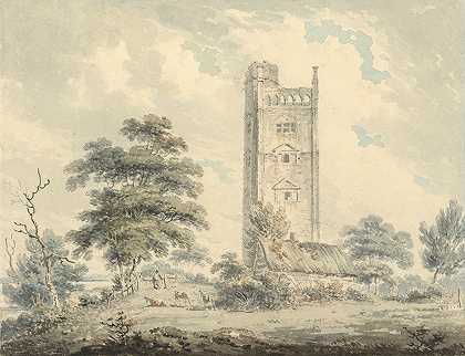 萨福克弗雷斯顿大厦`Freston Tower, Suffolk (1785) by Edward Dayes