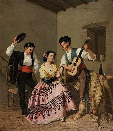 对联`La copla (Ca. 1850~1890) by Manuel Cabral Aguado Bejarano